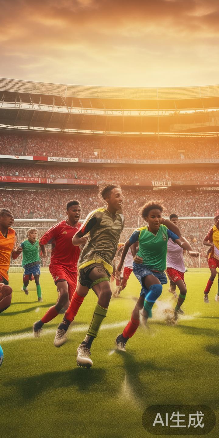 足球比赛为青少年提供了展示自我、锻炼意志的舞台。随